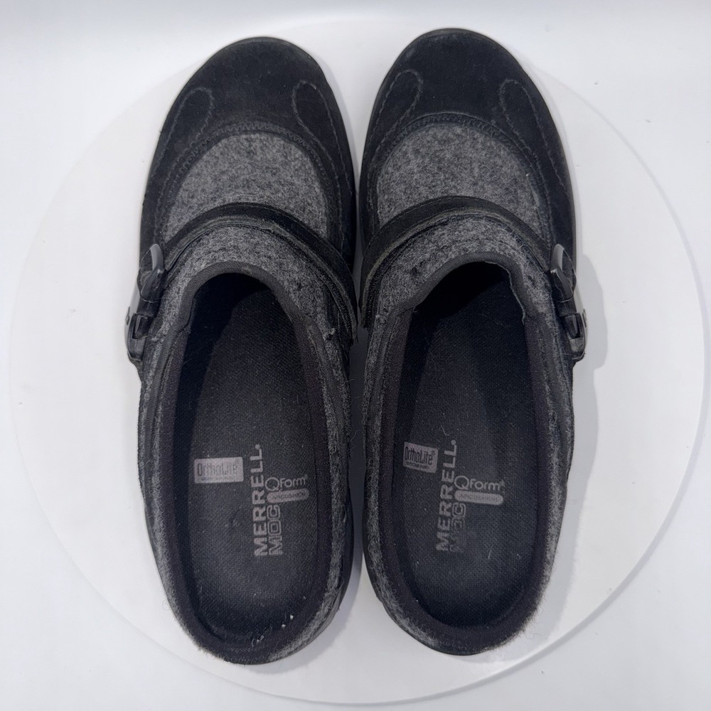 Merrell Womens Shoes Encore Sidestep Black Suede Wool Comfort Shoes Size 8.5 - Picture 5 of 8